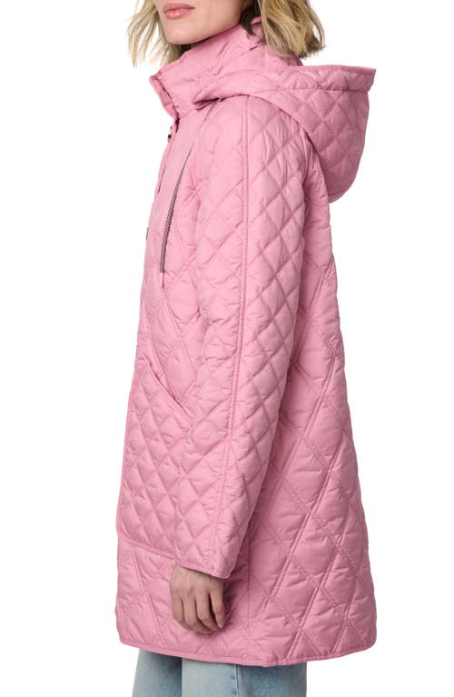 Bernardo Diamond Quilted Hooded Liner Jacket In Pink