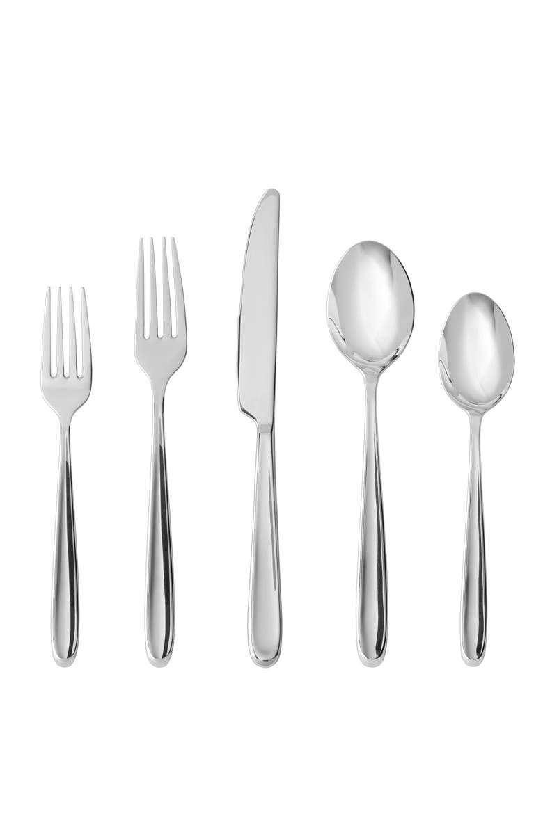 Fortessa Scoop 5-Piece Place Setting, Main, color, Silver