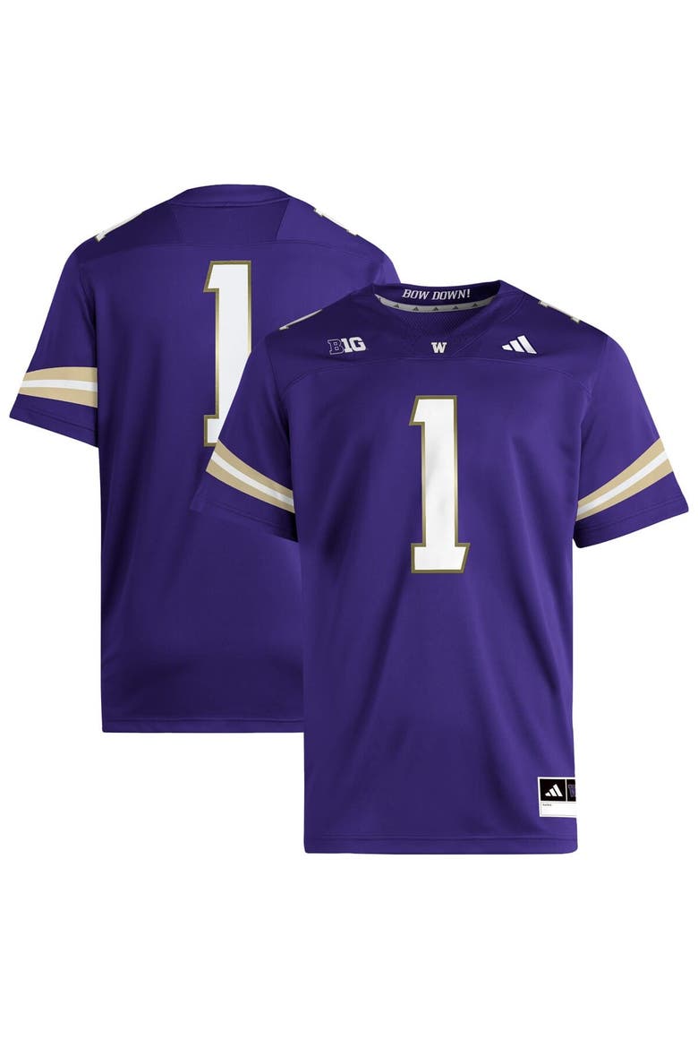 Men's adidas #1 Purple Washington Huskies Premier Jersey, Main, color, Purple