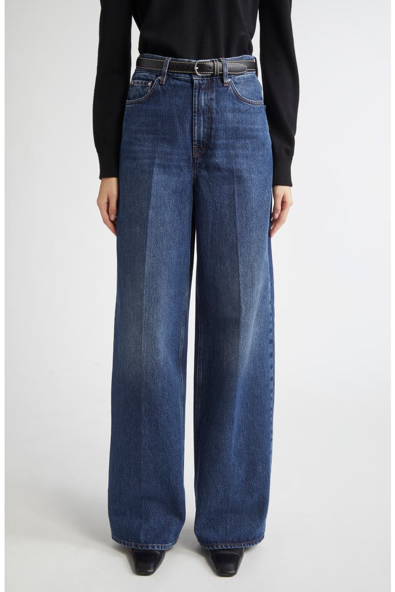 High Waist Wide Leg Jeans, Main, color, DARK BLUE