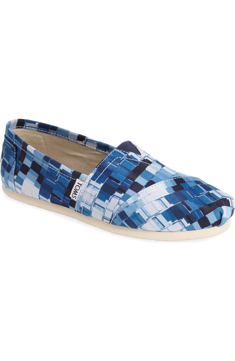 TOMS 'Paint Chips - Classic Alpargata' Satin Slip-On, Main, color,