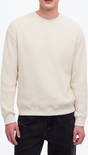 Textured Cotton Crewneck Sweater