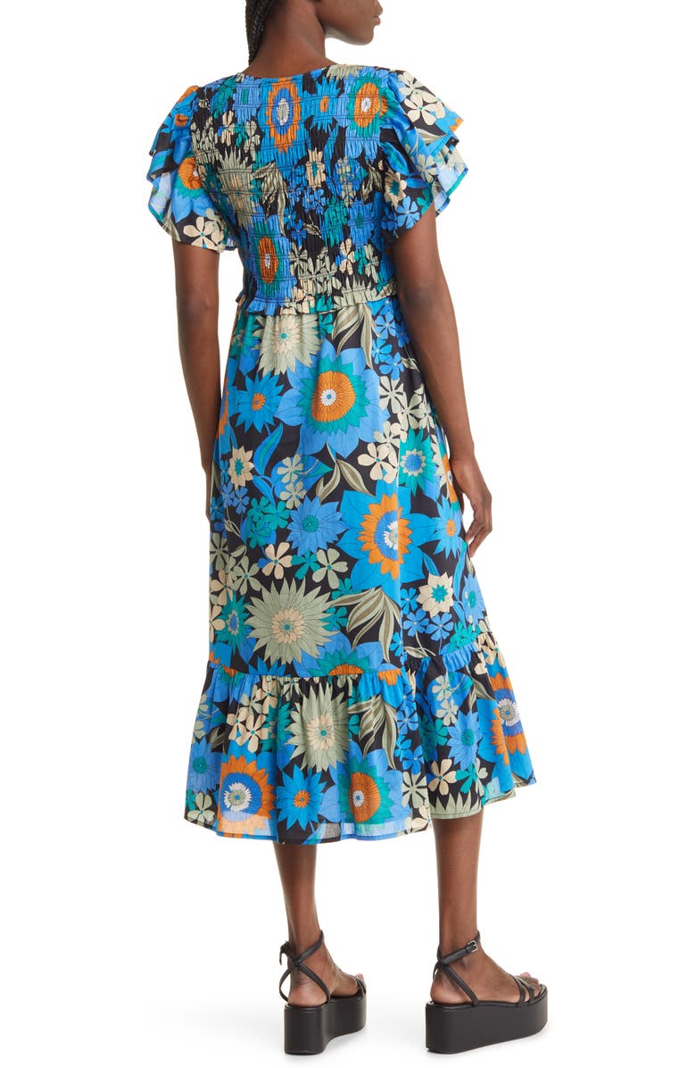 Rails Clementine Floral Smocked Cotton Dress, Alternate, color, 