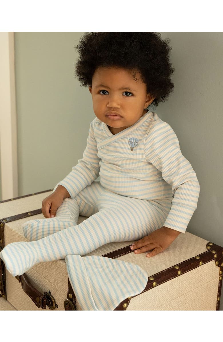 MiniMoi 3 Piece Hot Air Balloon Bodysuit Set, Alternate, color, Blue