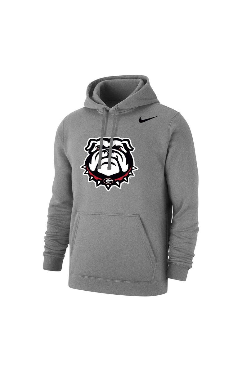 Nike Men's Nike Heather Gray Georgia Bulldogs Logo Club Pullover Hoodie, Alternate, color, 