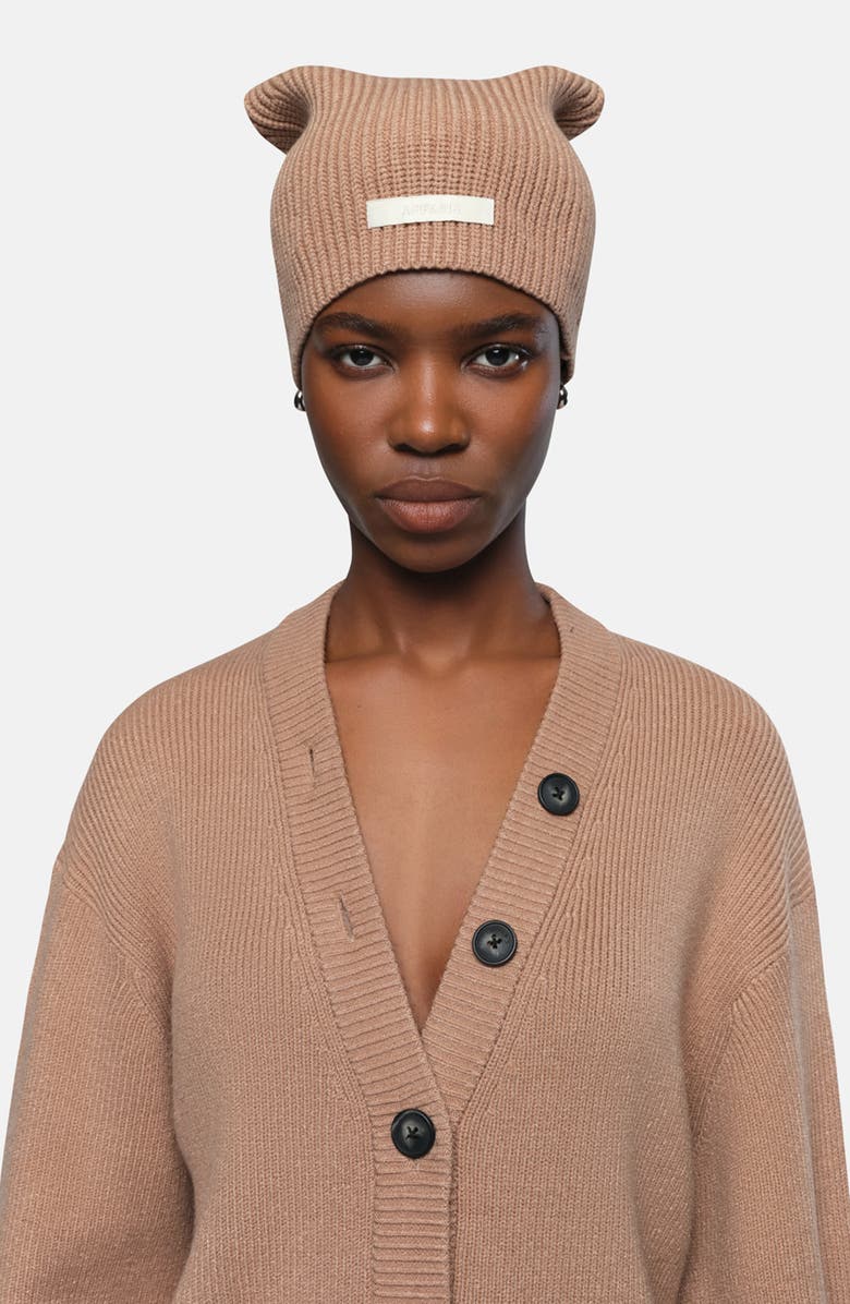 Apparis Cara Logo Patch Beanie, Alternate, color, Beige