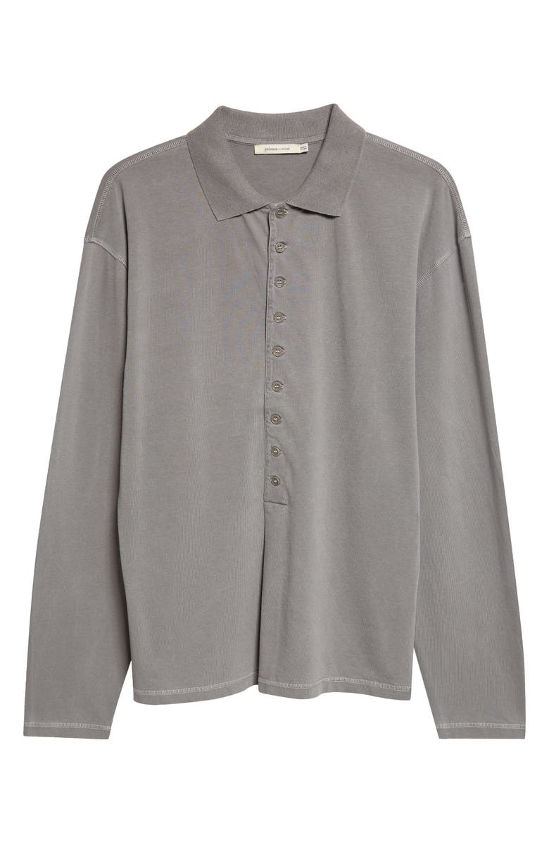Paloma Wool Mori Long Sleeve Organic Cotton Polo, Main, color, 210 - Grey