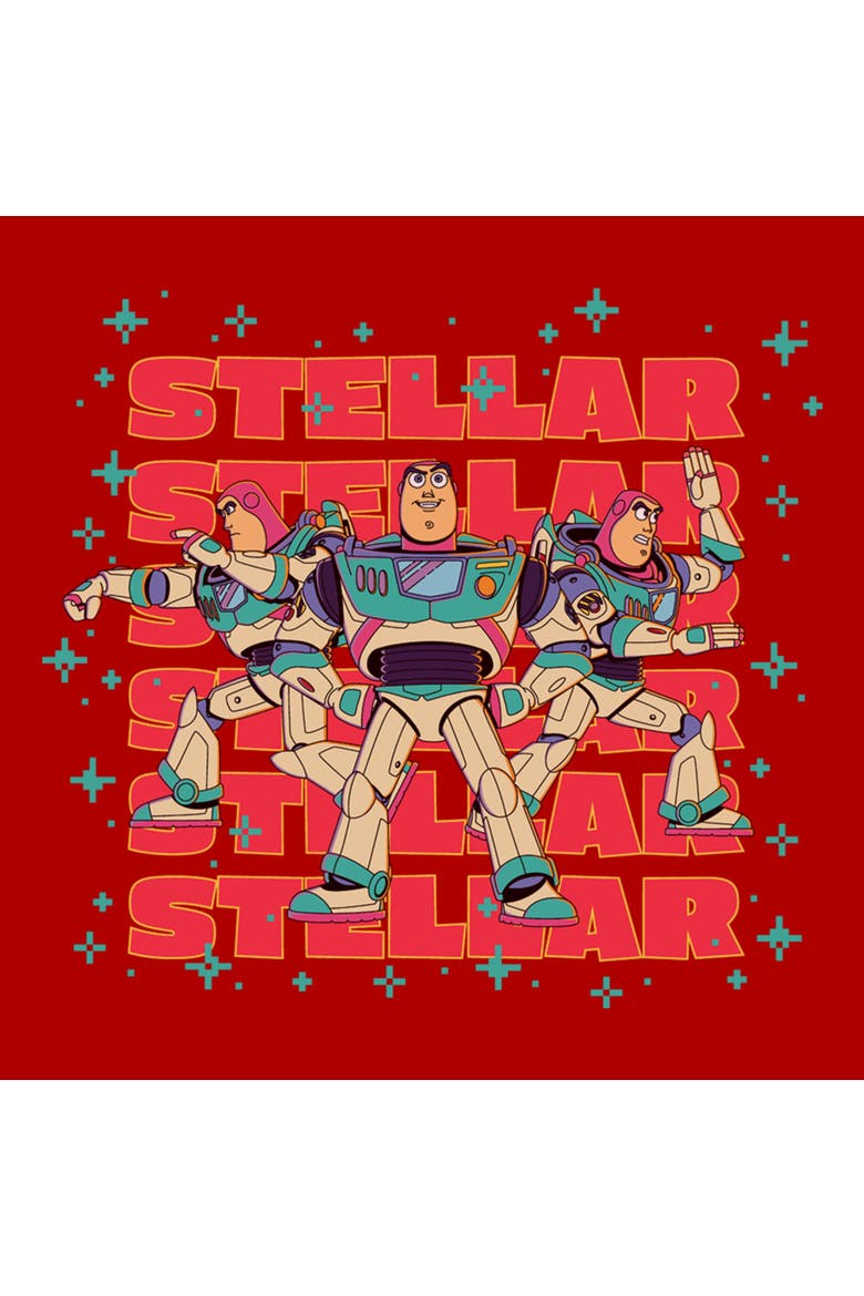 Men's Toy Story 5 Stellar Stars Buzz  Graphic T-Shirt, Alternate, color, Red