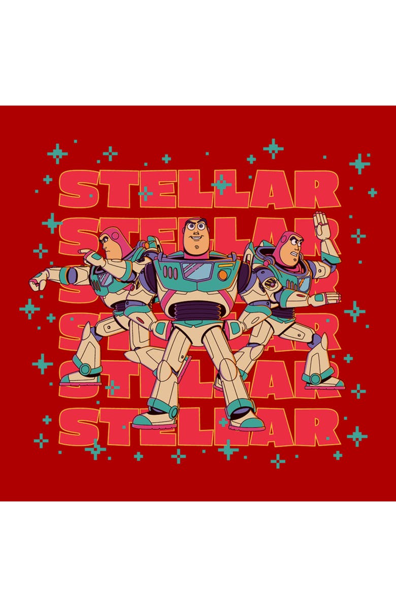 Toy Story 5 Men's Toy Story 5 Stellar Stars Buzz Graphic T-Shirt, Alternate, color, Red