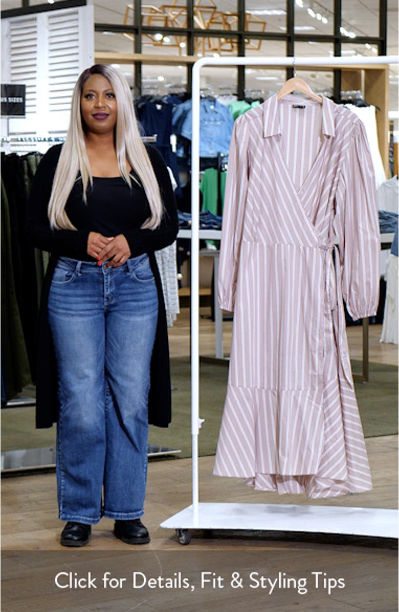 Selena Long Sleeve Cotton Blend Wrap Dress, sales video thumbnail