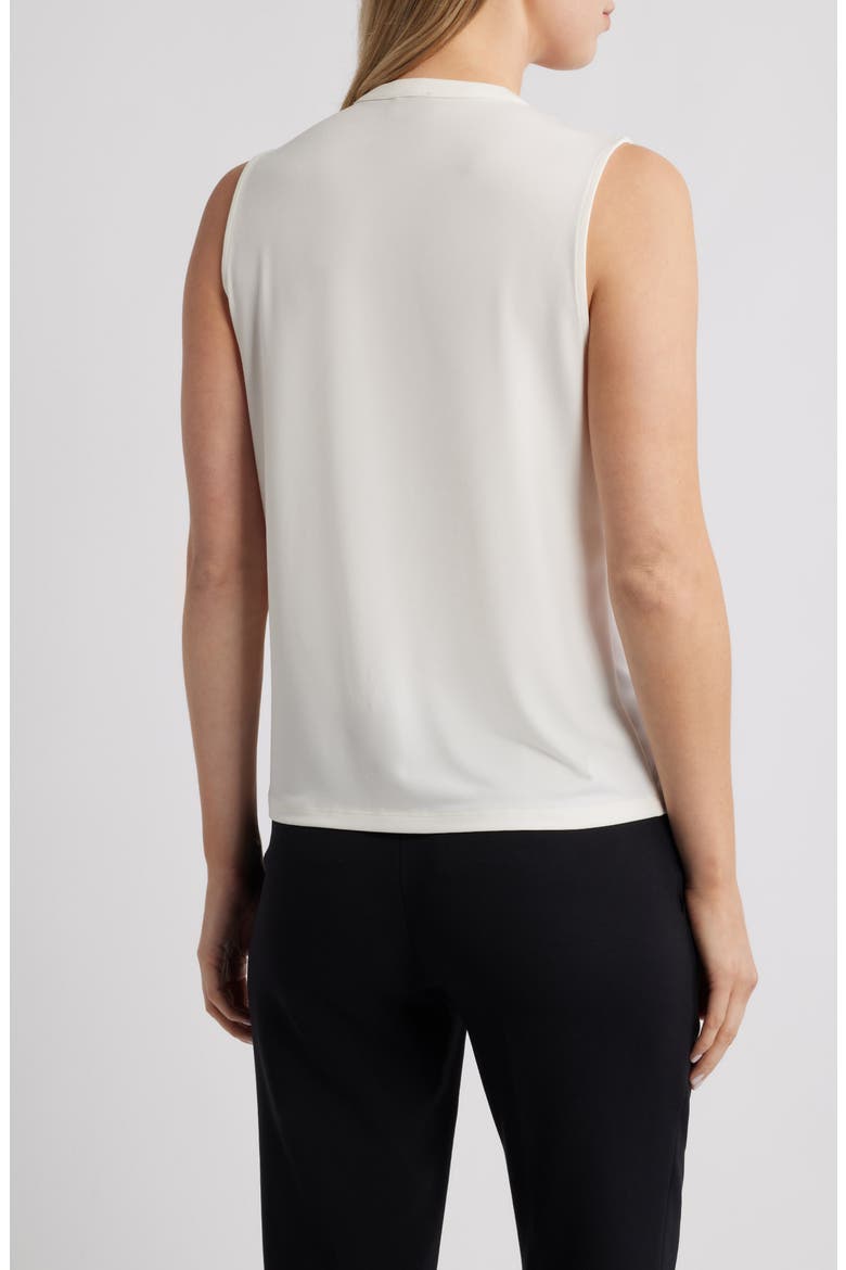 Pleat Shoulder Sleeveless Top, Alternate, color, WHITE DOVE