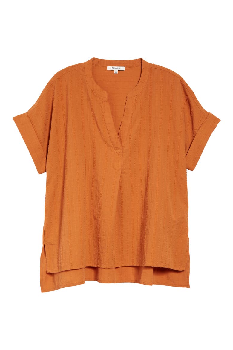 Short Sleeve Cotton Blouse, Main, color, MULLED CIDER