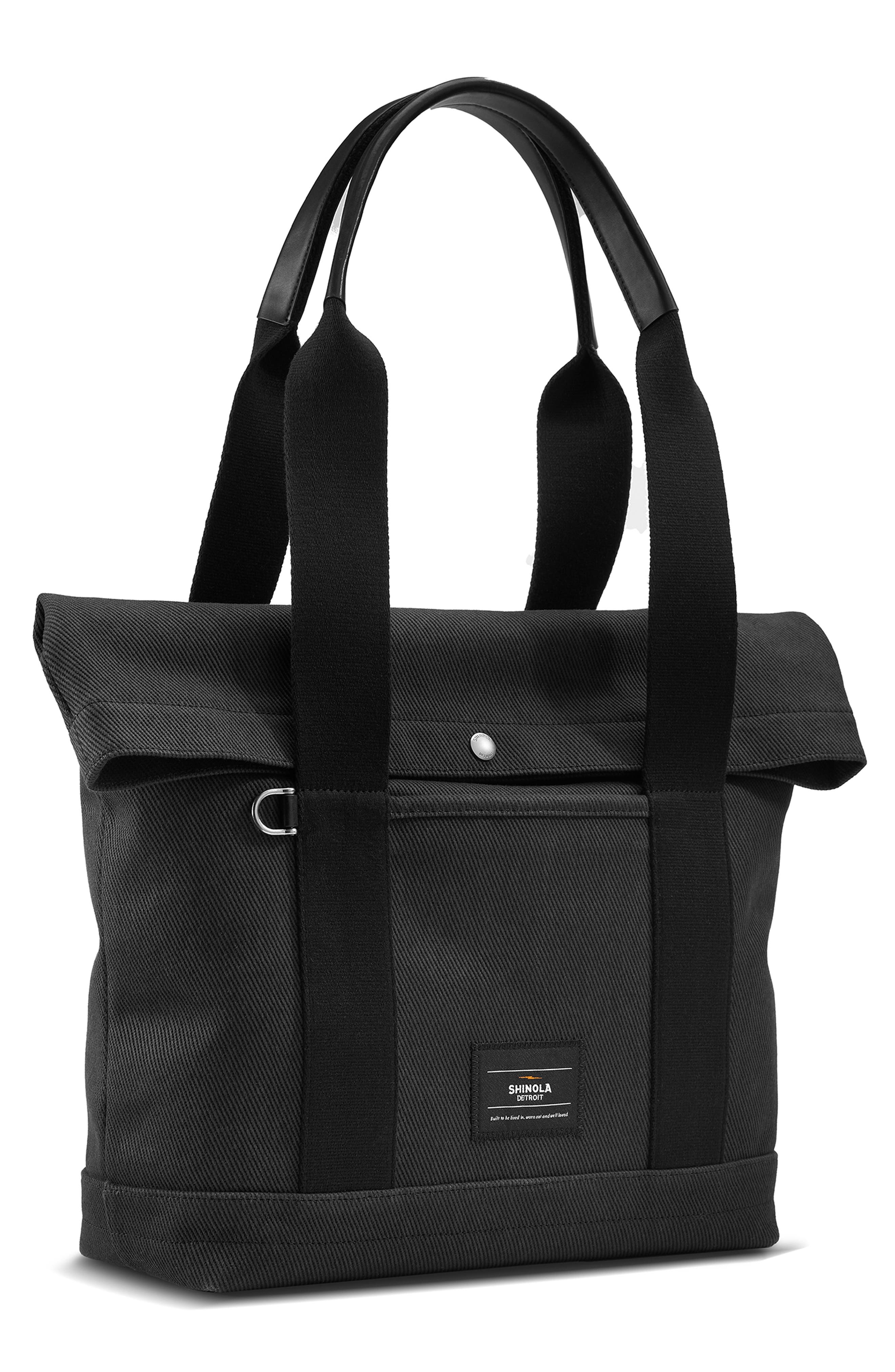 Runabout Canvas Foldover Tote, Alternate, color, BLACK