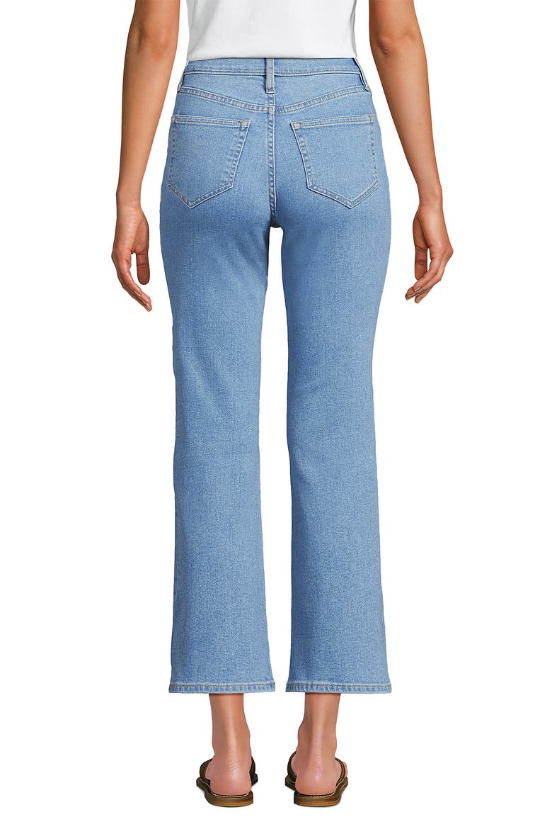 High Rise Denim Button Front Kick Flare Crop Jeans, Alternate, color, Mellow Indigo