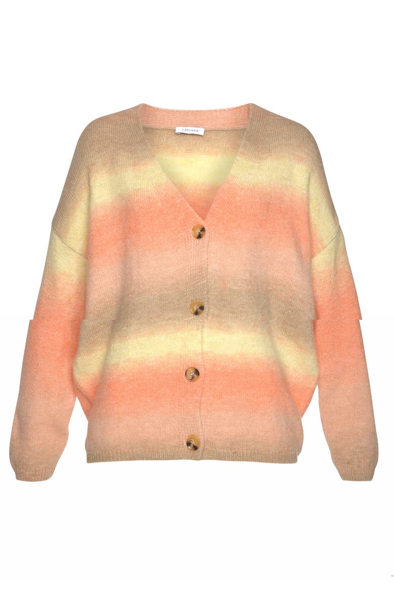 Ombre Cardigan, Alternate, color, Apricot Yellow