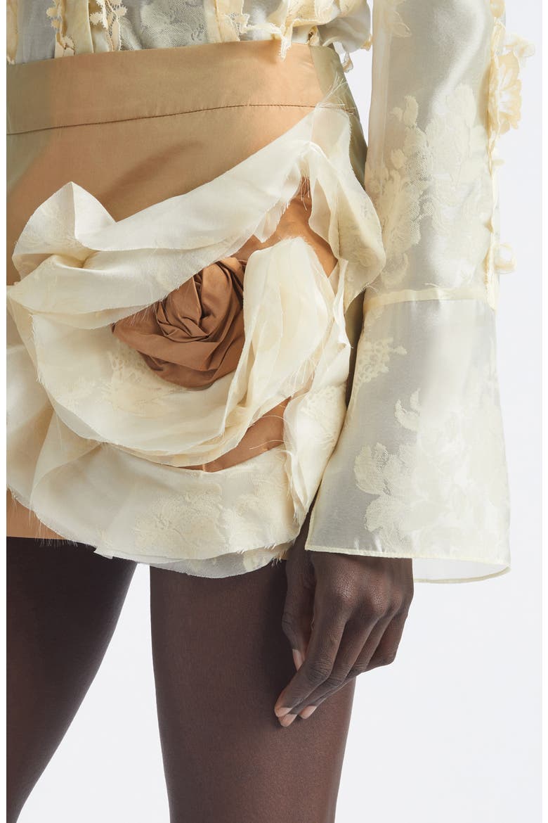 Luana Embellished Taffeta Miniskirt, Alternate, color, LIGHT BROWN