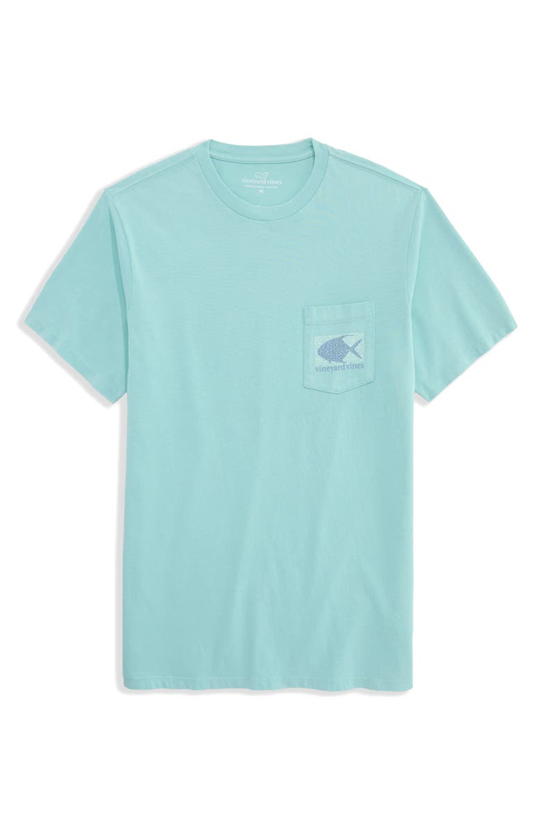 vineyard vines Drift Dye Tarpon Whale Pocket Graphic T-Shirt, Main, color, Aqua Haze