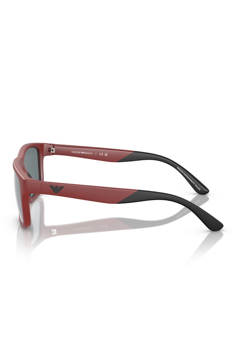 Kids' 48mm Pillow Sunglasses, Alternate, color, MATTE RED / GREY MIRROR BLACK