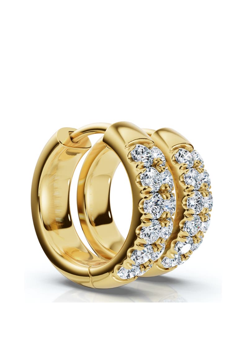 5/8Ct Diamond Hoops 10k Gold Earrings Lab Grown 1/2" tall, Main, color, 10k Yellow Gold