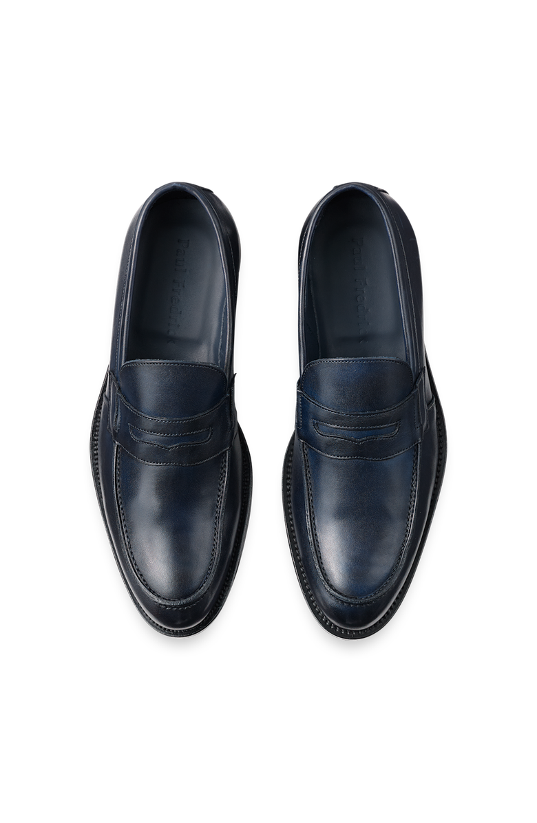 Paul Fredrick Eric Penny Loafer, Alternate, color, Navy