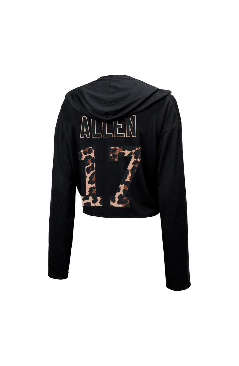 Majestic Threads Women's Majestic Threads Josh Allen Black Buffalo Bills Leopard Player Name & Number Long Sleeve Cropped Hoodie, Alternate, color, 