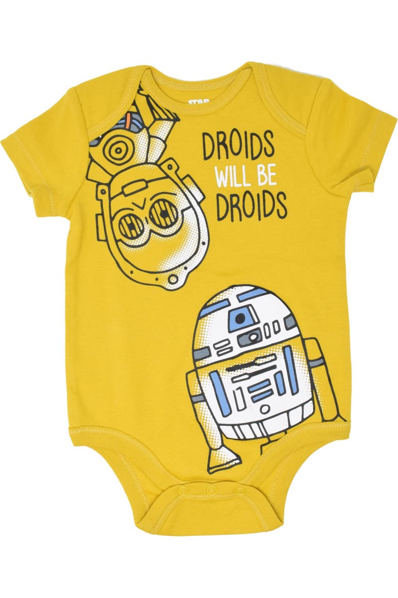 5-Pack Short Sleeve Bodysuits, Alternate, color, Star Wars Yellow Red