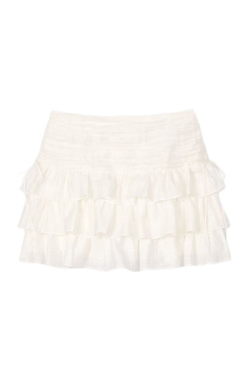 Sandro Short Ruffled Skirt In White