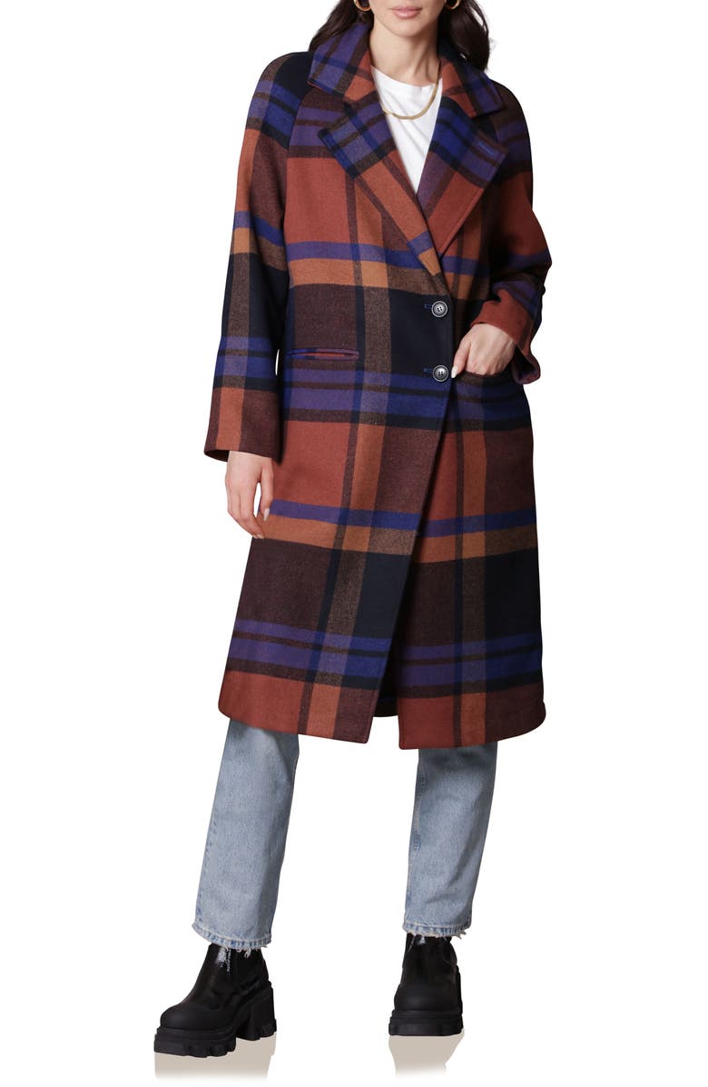 Avec Les Filles Walker Relaxed Fit Plaid Coat, Main, color,