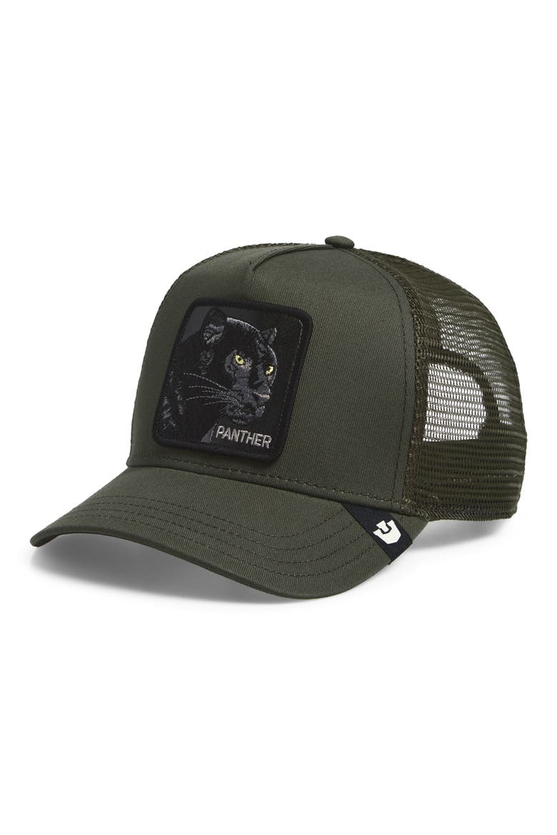Panther Trucker Baseball Cap, Main, color, PALM