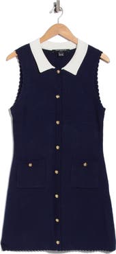 French Connection Bennet Rib Knit Sleeveless Minidress