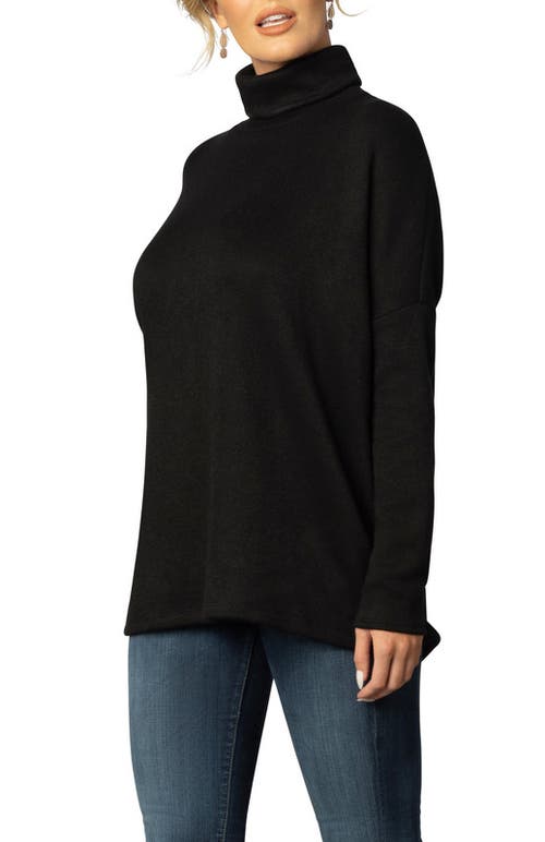 Shop Kiyonna Paris Turtleneck Tunic Sweater In Black Noir