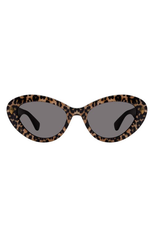 Kurt Geiger Cat Eye Sunglasses, 60mm In Leopard/smoke