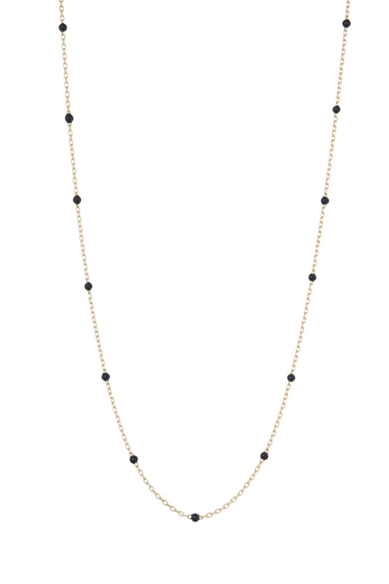 Enamel Dot Station Necklace, Alternate, color, GOLD/ BLACK