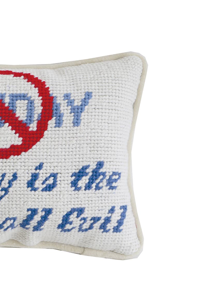 The Root Needlepoint Mini Accent Pillow, Alternate, color, White
