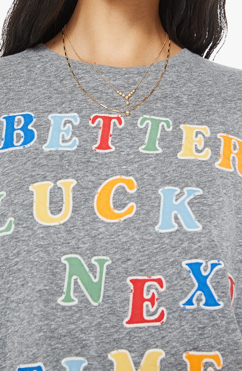 The Boxy Goodie Goodie Appliqué Better Luck Graphic T-Shirt