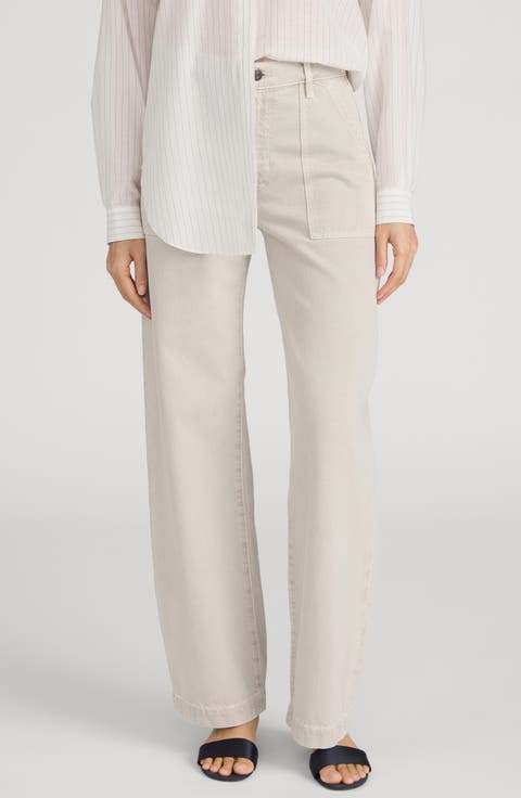 The Bow High Waist Wide Leg Utility Jeans