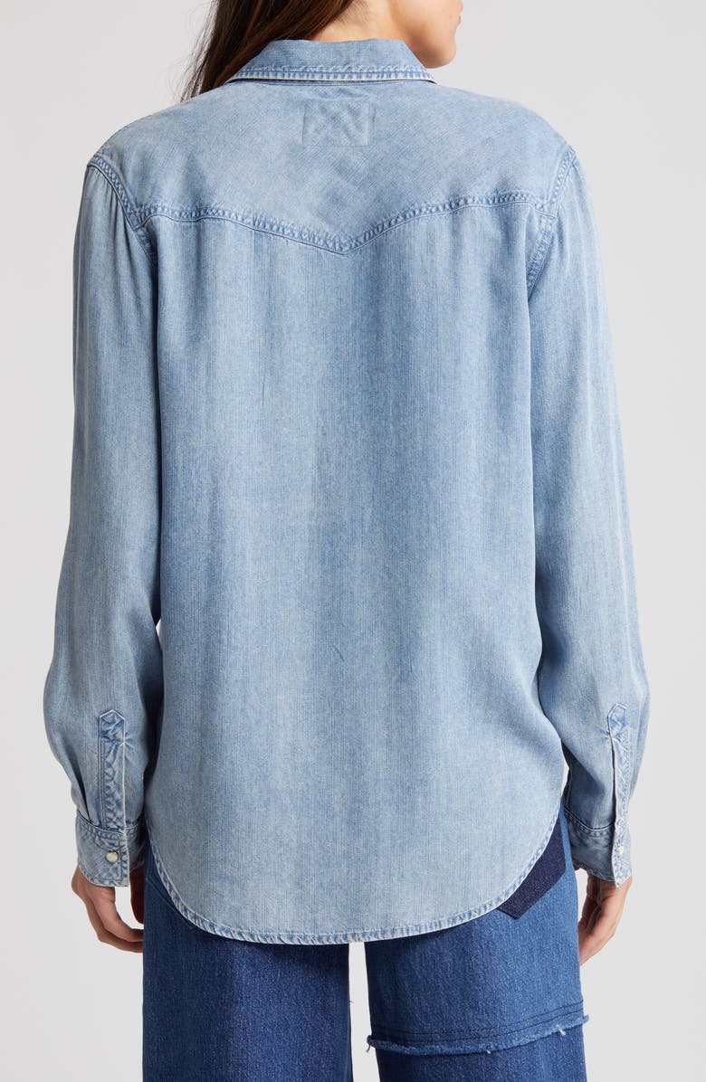 Rails Remi Chambray Snap Front Western Shirt, Alternate, color, Medium Cloud Wash