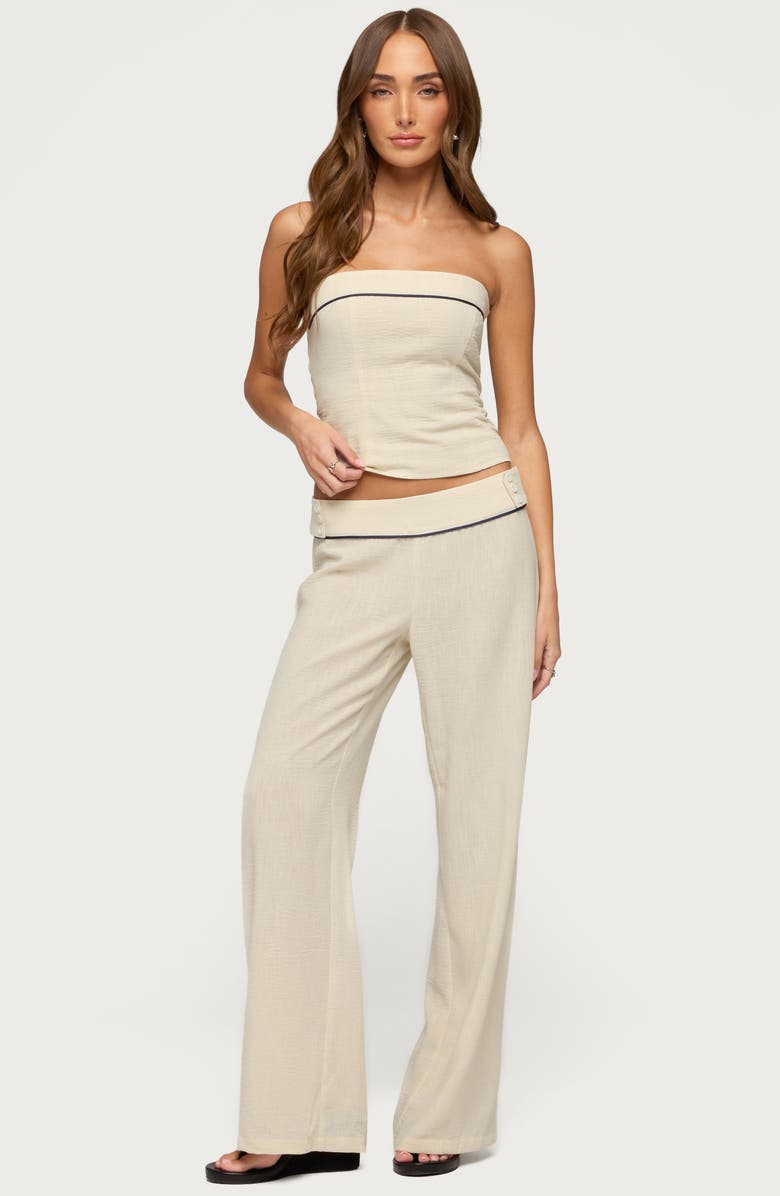 EDIKTED Dorine Strapless Bandeau Top, Alternate, color, Cream