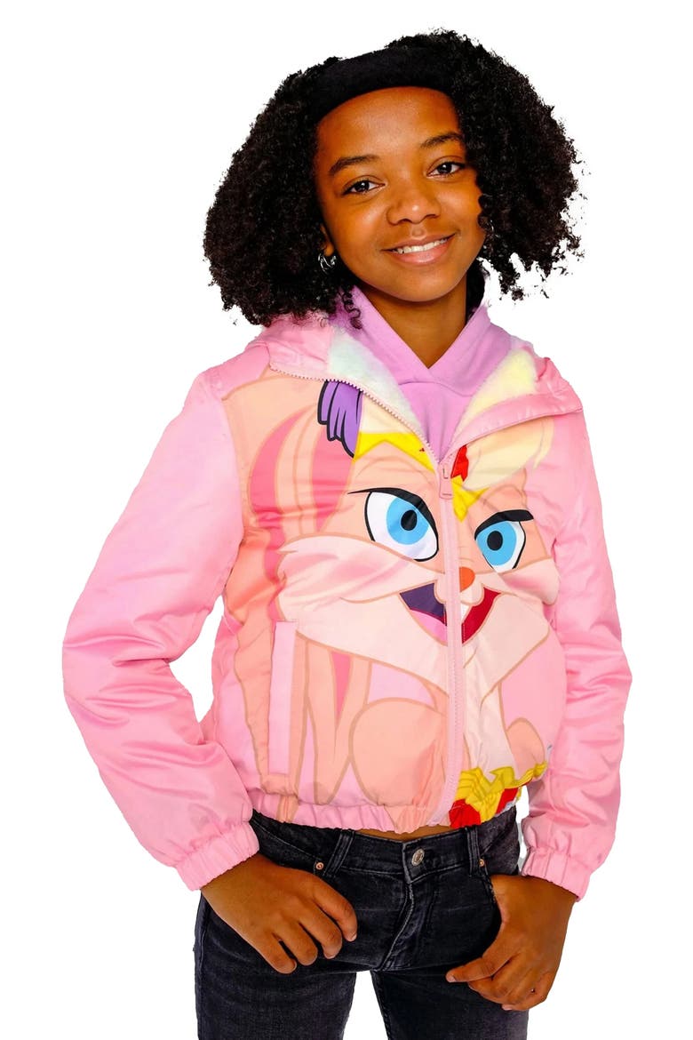 Girl's Midweight with Fur Lining Jacket, Alternate, color, Pink