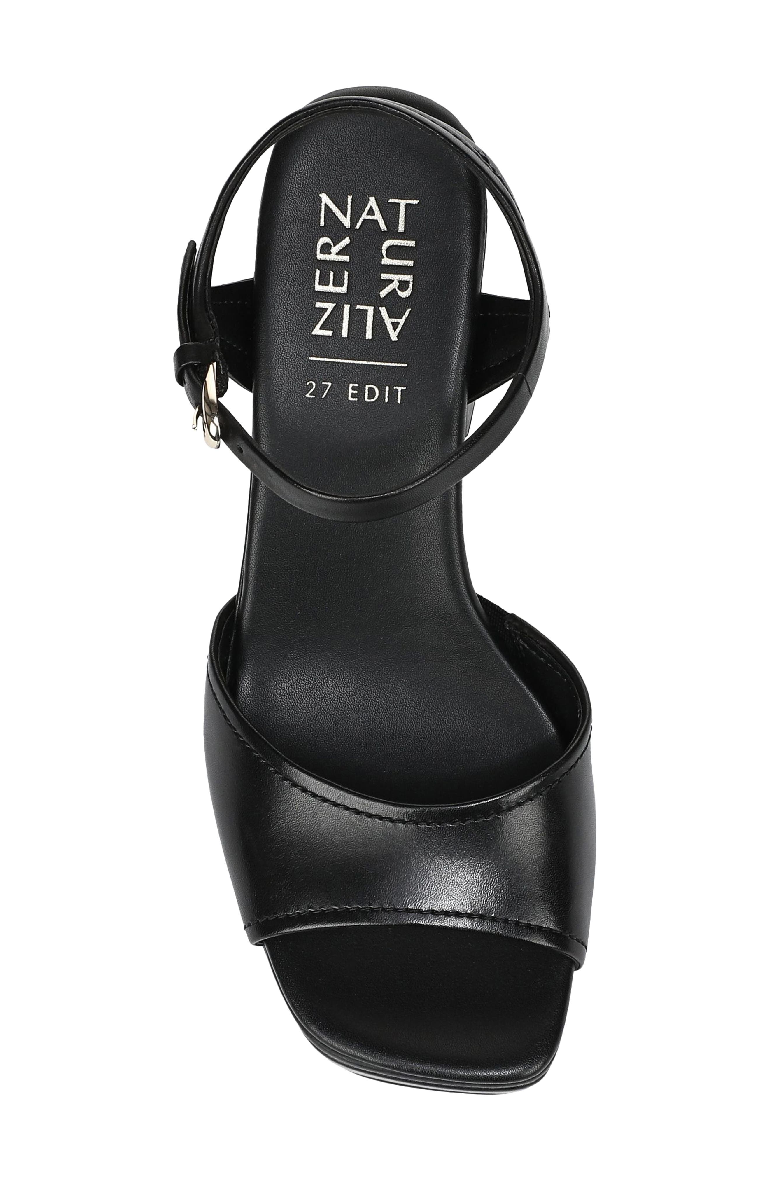 Paige Ankle Strap Platform Sandal, Alternate, color, BLACK LEATHER
