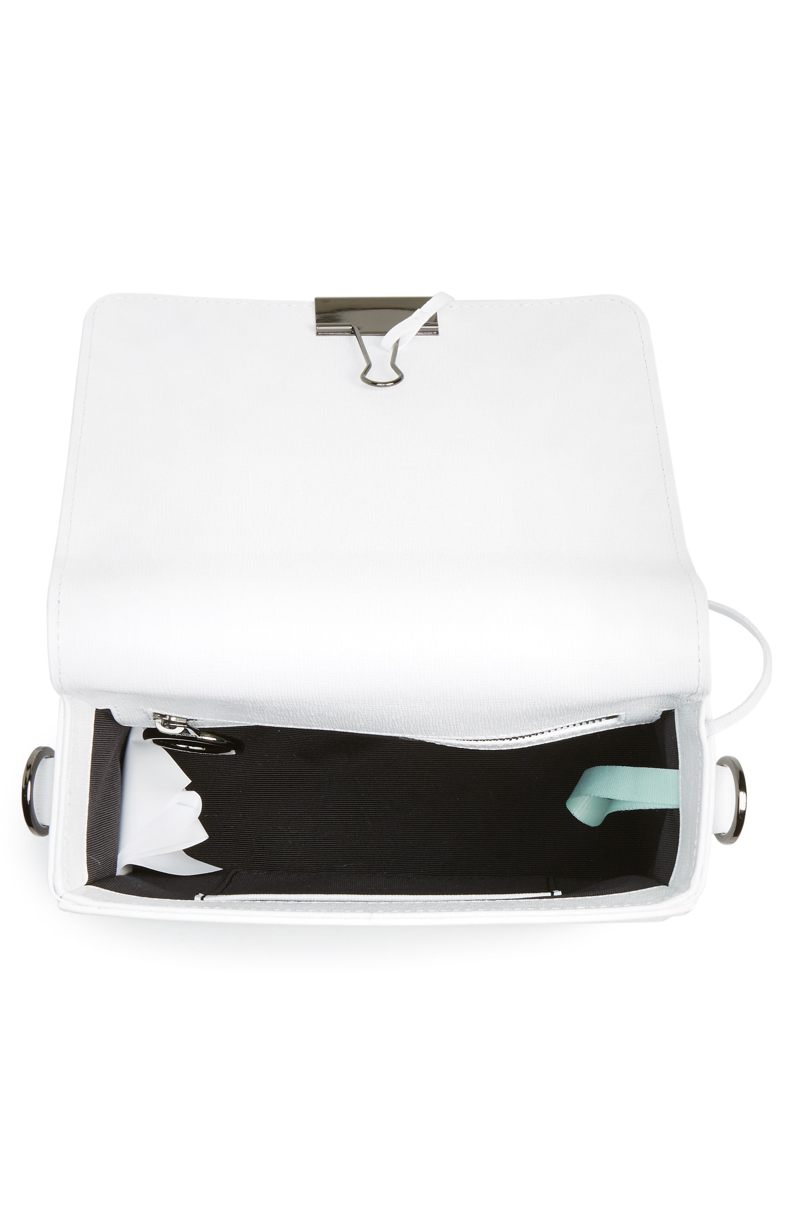 Diagonal Stripe Mini Flap Bag, Alternate, color, WHITE BLACK