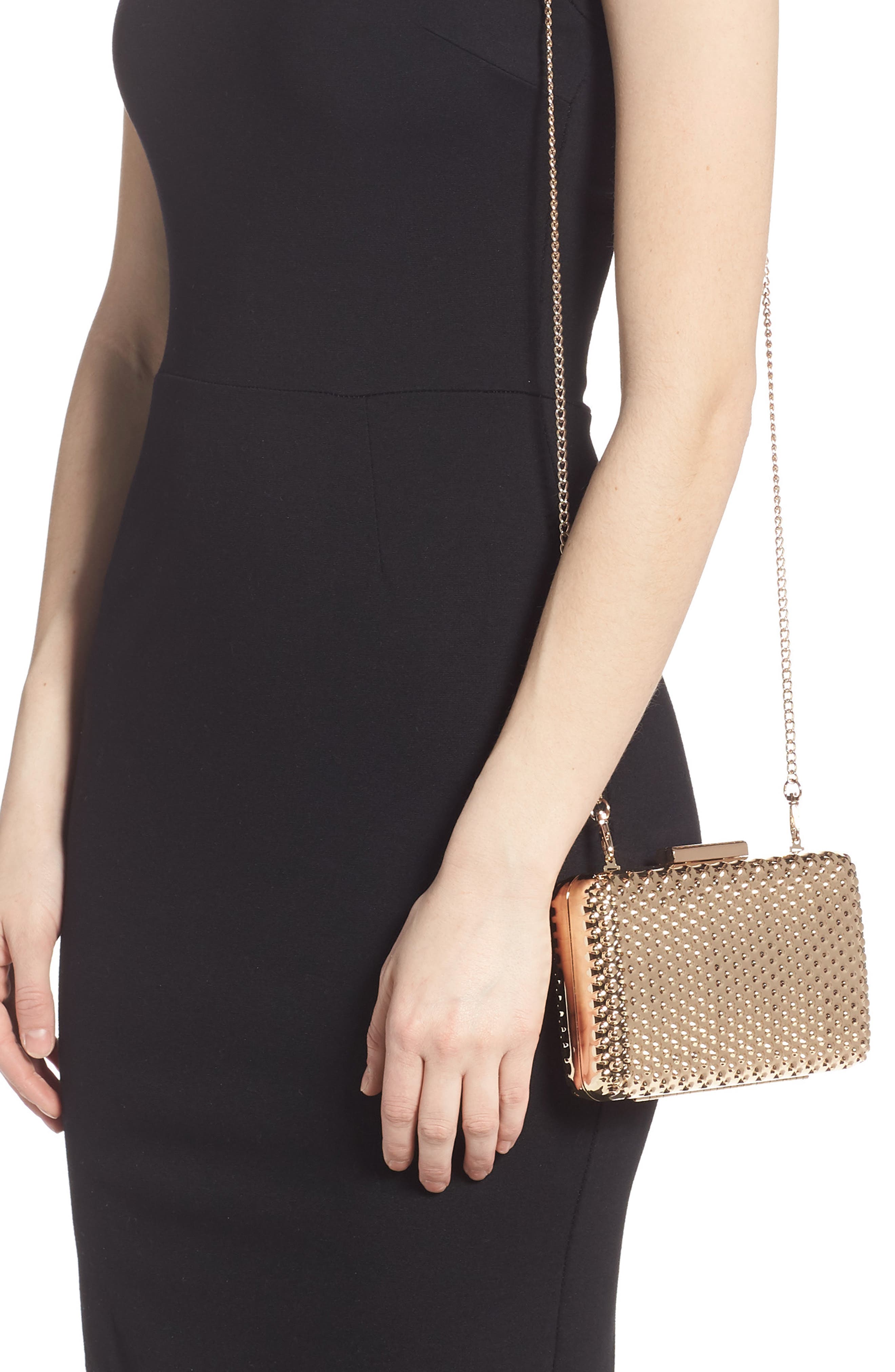 Nordstrom Dot Metal Minaudière, Alternate, color, 