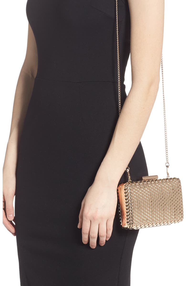 Nordstrom Dot Metal Minaudière, Alternate, color,