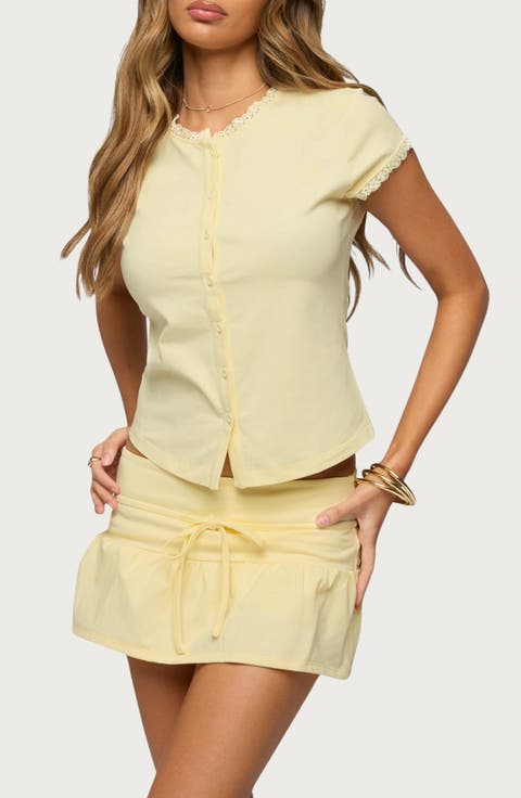Yalena Lacey Button-Up Top