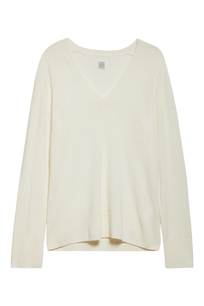 Cashmere V-Neck Sweater, Alternate, color, ECRU