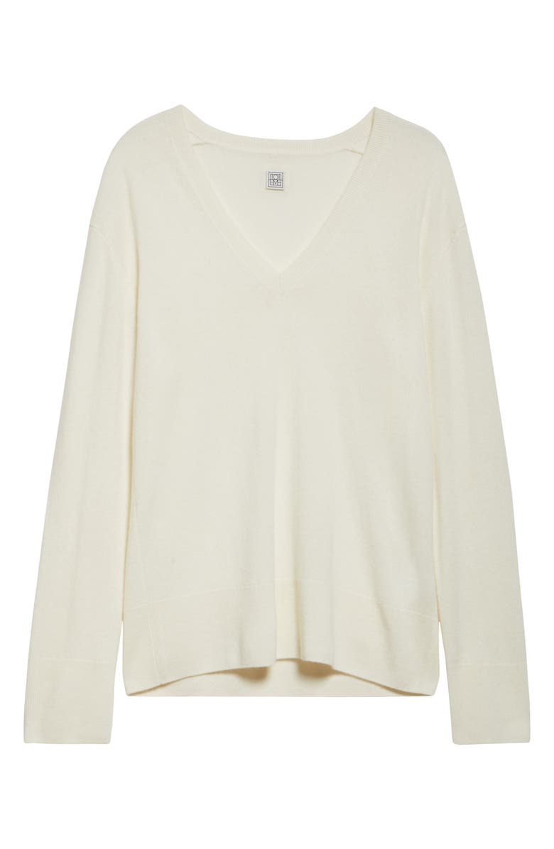 TOTEME Cashmere V-Neck Sweater, Alternate, color, Ecru