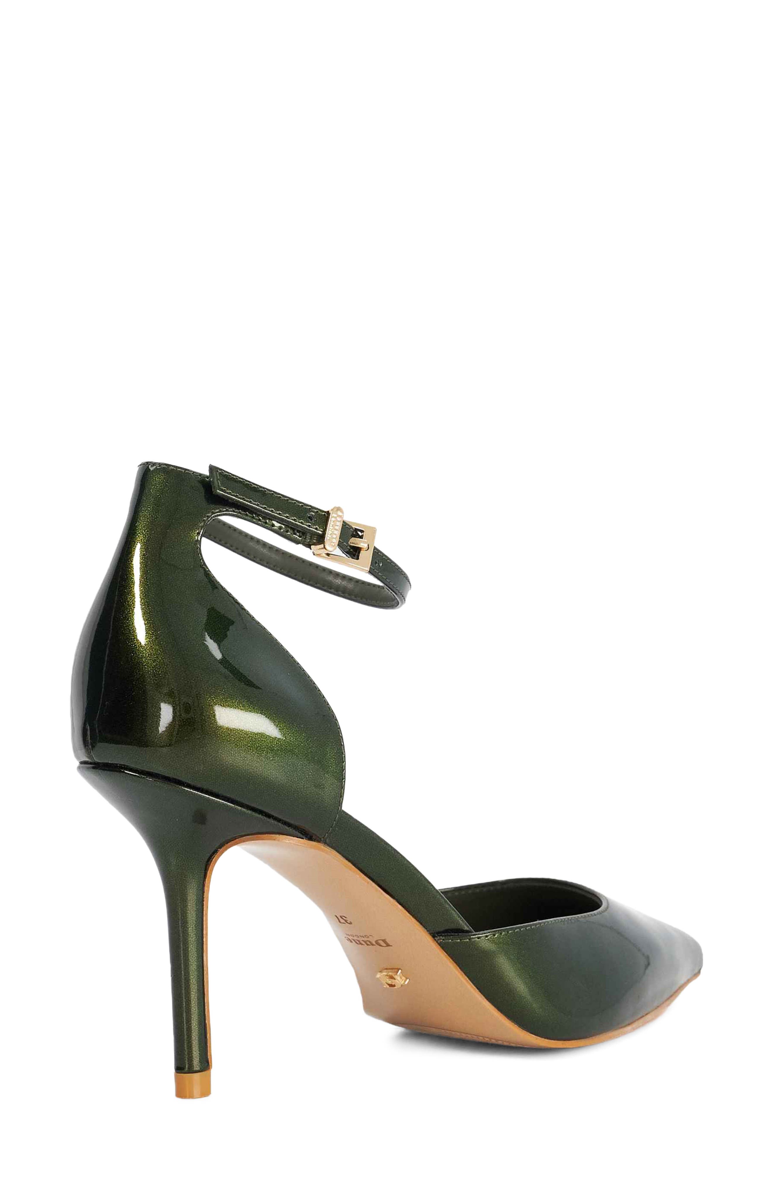 Dune London Calmness Pointed Toe Ankle Strap Pump, Alternate, color, Green