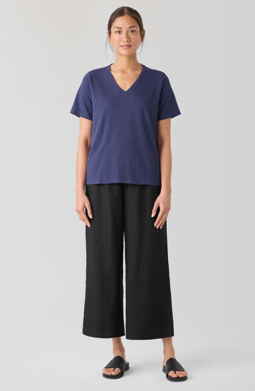 Eileen Fisher Easy V-neck Organic Cotton T-shirt In Bluette
