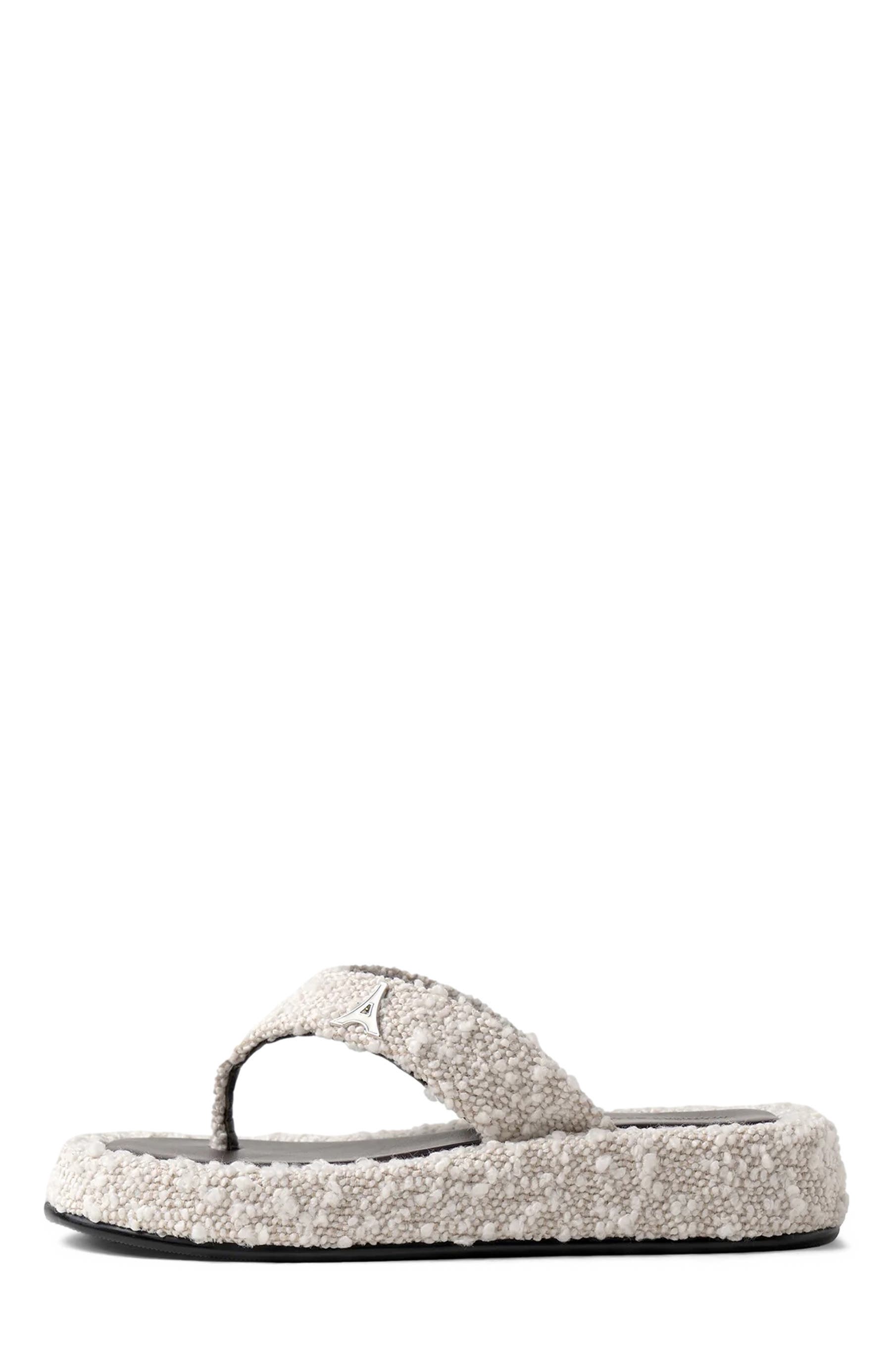 Rosalie Boucle Flatform Sandals, Alternate, color, Off White/Brown