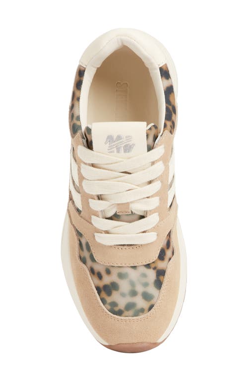 Steve Madden Blume Mixed Media Sneaker In Animal Print